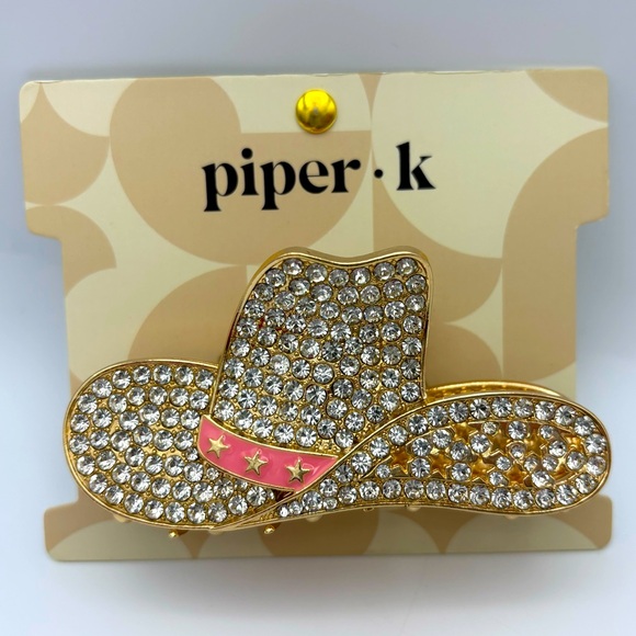 Piper K Accessories - Piper K Rhinestone Cowboy Hat Hair Claw NWT